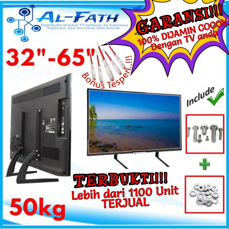 GARANSI COCOK!! Kaki tv universal 14&quot; s/d 43&quot; (43 40 32 24 21 dll) Bahan FULL BESI PADAT |100% JAMINAN Cocok semua merk TV