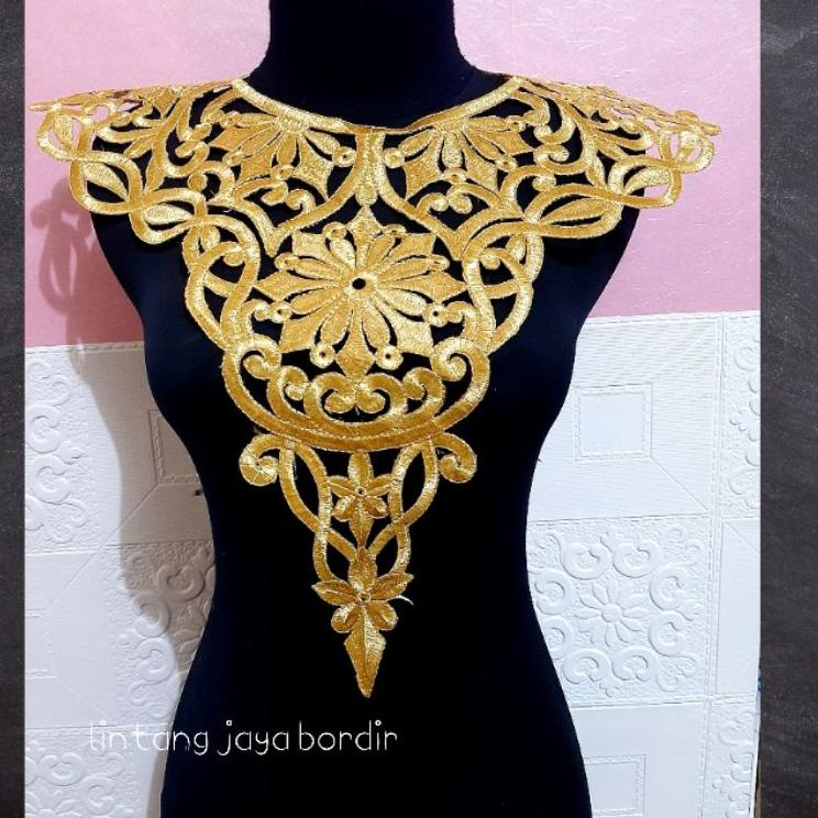 Kejutan Terkini renda bordir aksesories dada pundak coker