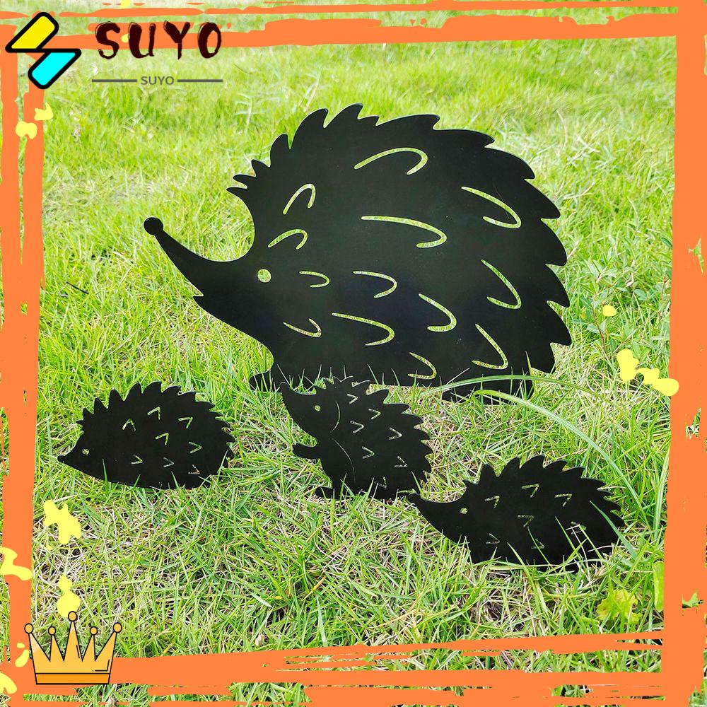 Suyo 4PCS / Set Miniatur Landak Bahan Besi Untuk Dekorasi Outdoor