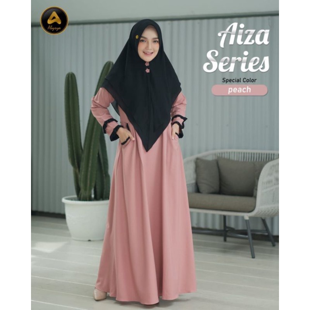Aiza Series/Aiza Series Original Abysya / Set Hijab/ Gamis Set Khimar/Muslimah Syari/ Gamis simple m