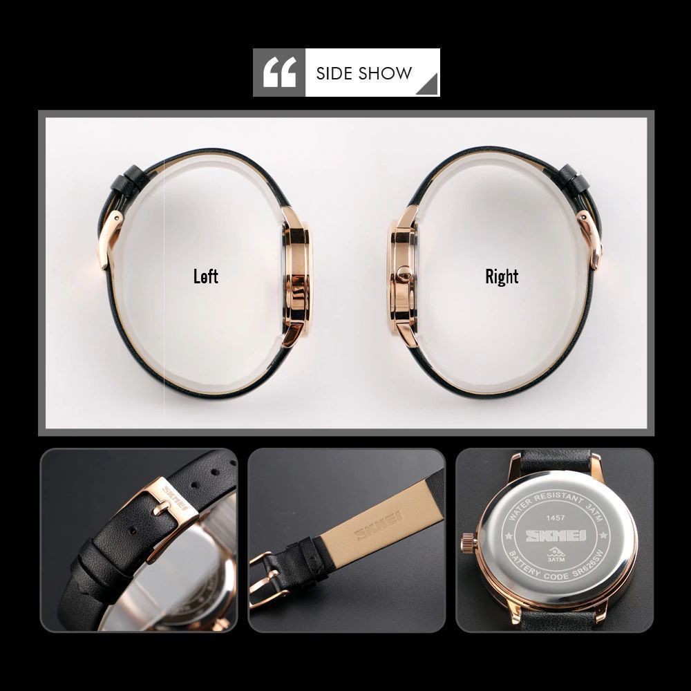 SKMEI 1457 Jam Tangan Wanita Analog Tali Kulit WATCHKITE WKOS