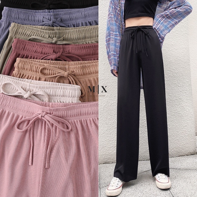 [CLEARANCE SALE] PANTS HIGHWAIST SANTAI  CELANA PANTS WANITA CEWEK CULLOTE HW BAGGY KANTORAN MX845