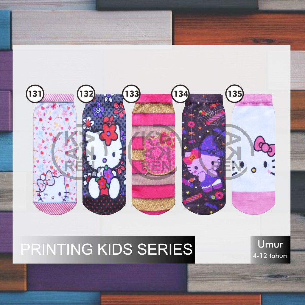 Kaos Kaki Printing Anak Karakter Hello Kitty &amp; LOL H