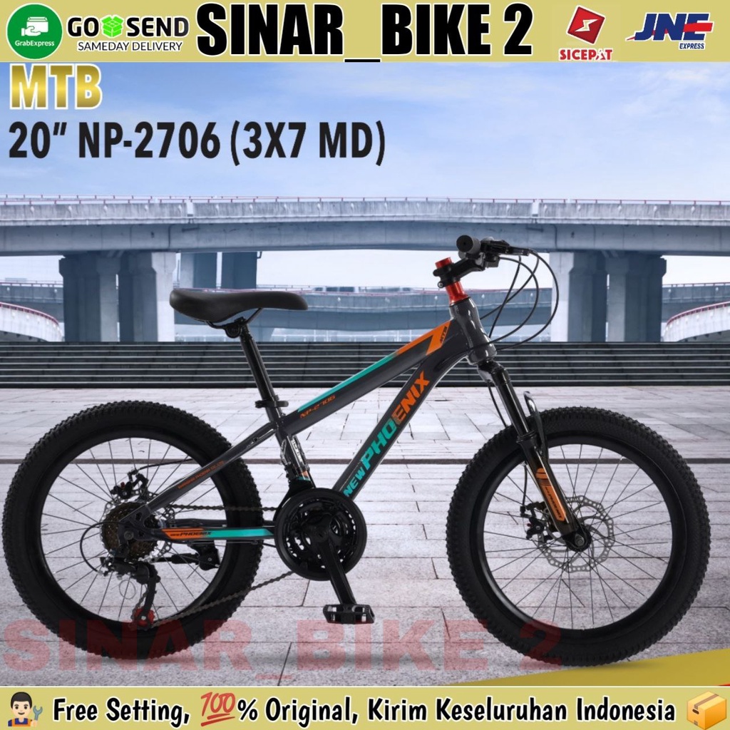 Sepeda Gunung MTB PHOENIX NP-2706 Ukuran 20 Inch Rem Cakram