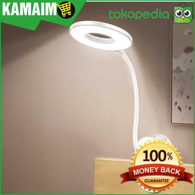 lampu belajar jepit meja led usb tangkai fleksible multi fungsi    b12   putih original
