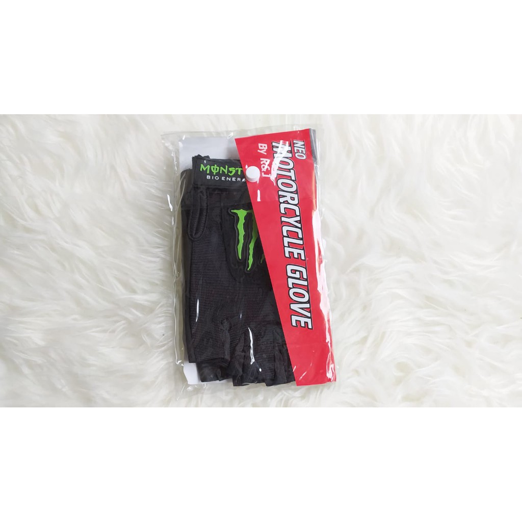 Sarung Tangan Motor Monster Energy HALF FINGER Murah/Sarung Tangan Motor Berkendara/Glove Bikers