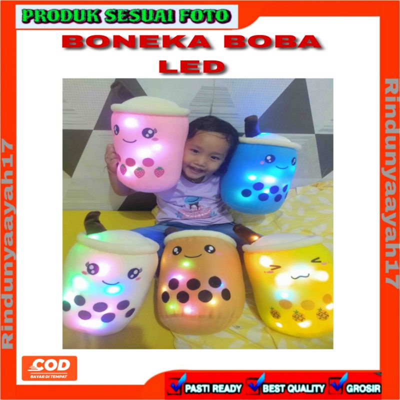 Bantal Boba Boneka Boba Lampu LED kedip cantik SNI