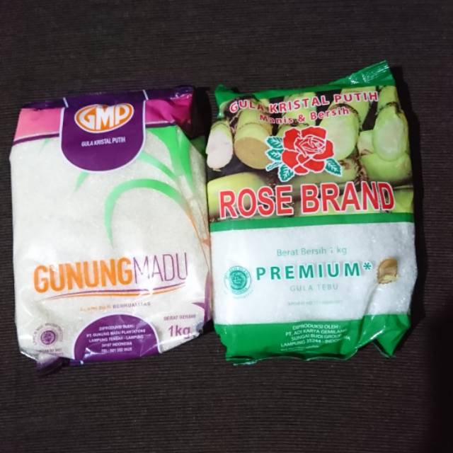 

Gula pasir 1kg GMP dan Rose Brand