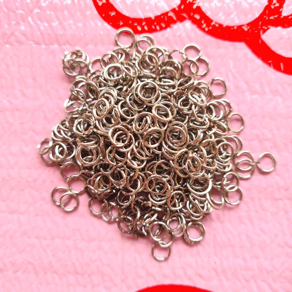 Jump Ring Sambung Pengait Kaitan Konektor Bahan Perhiasan Kalung Masker Gelang Cincin Silver Gold Em