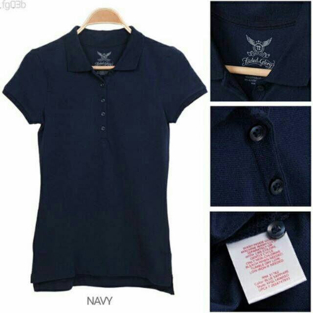 FADED GLORY WOMENS POLO SHIRT / POLO WANITA NAVY