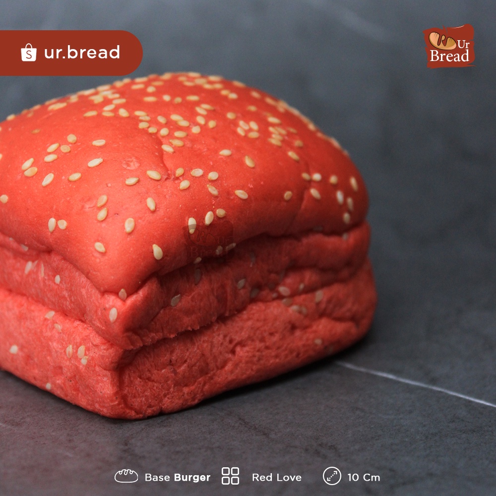 Roti Burger Love Merah 10cm | Base Burger Love 10cm Red