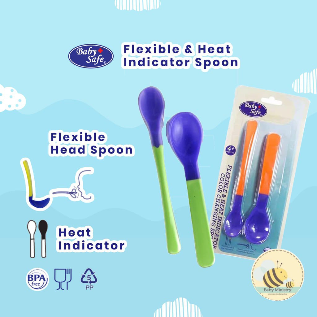 Baby Safe Flexible &amp; Heat Indicator Spoon // Sendok dengan Sensor Panas