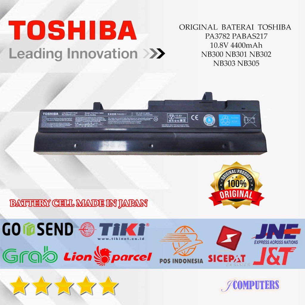 ORIGINAL BATERAI TOSHIBA PABAS219 PABAS220 NB300 NB301 NB302 NB303 NB305 PA3782 PA3783 PA3784