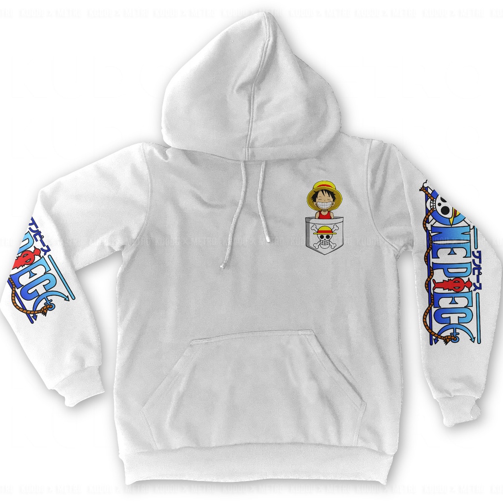 Hoodie Luffy Pocket Anime Manga One Piece Premium Unisex