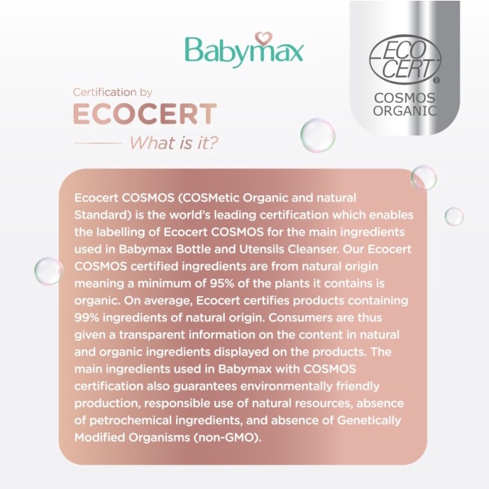 Babymax Bottle And Utensils Cleanser Ecocert 480mL