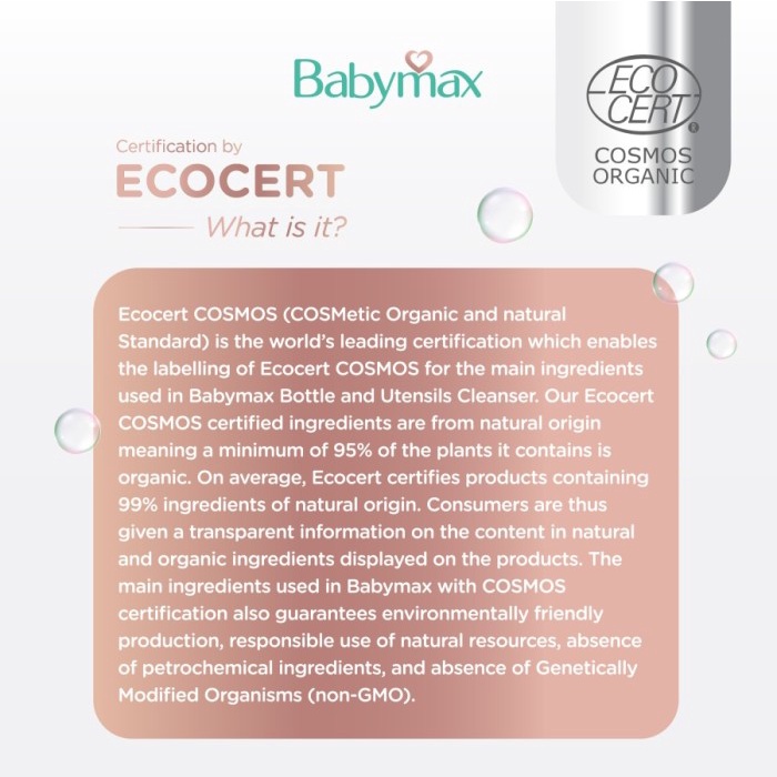 Babymax Bottle And Utensils Cleanser Ecocert 480mL