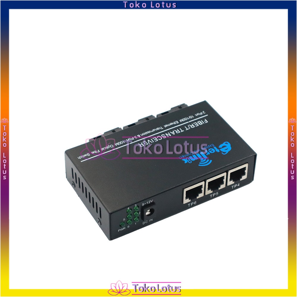 [Bisa Bayar Ditempat] 10/100M 3FO 3LAN Switch Ethernet Media Converter Support Reverse POE