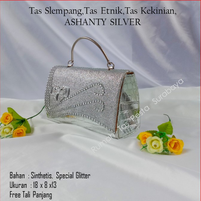 Tas Slempang,Tas Etnik,Tas Kekinian,ASHANTY SILVER