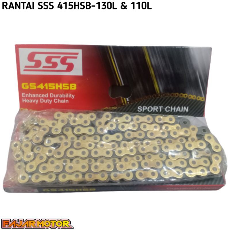 SSS CHAIN RANTAI 428 SB 415 HSB GOLD 130L 110L rante ss HEREX CB150R VIXION SATRIA JUPITER SUPRA