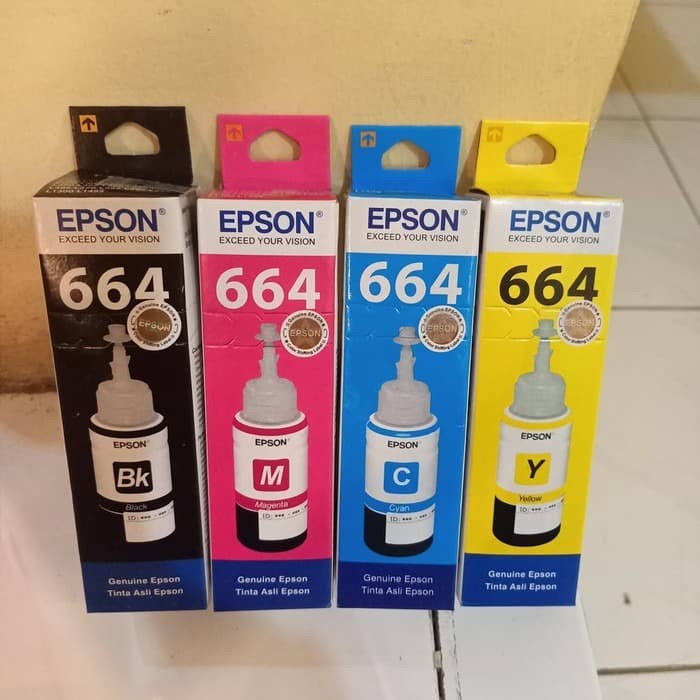 Tinta Epson 664 Original flpn - Hitam dan warna for L2220 L120 L310