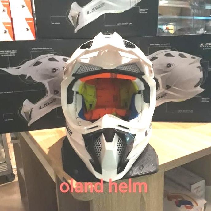 Helm Ls2 Mx470 Subverter Single Mono Gloss White Helm Cross Cros Crose