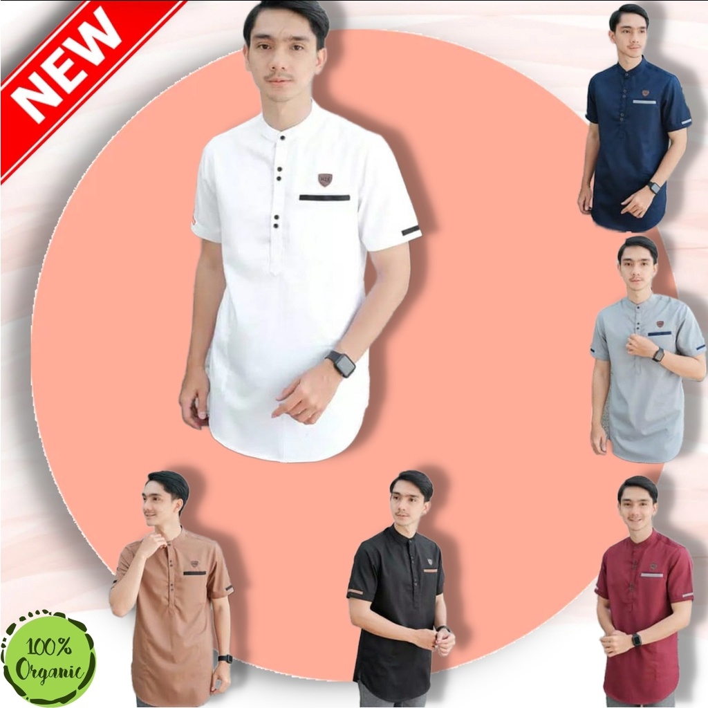 Baju Koko Kurta Dewasa Lengan Pendek Material Catton  Adem Serap Keringat