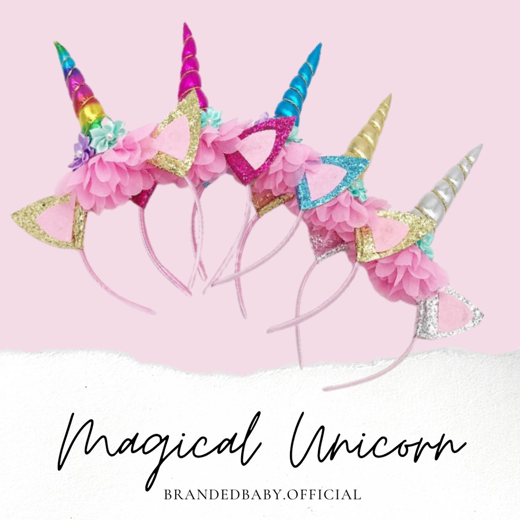 [Brandedbaby] BANDO ANAK TANDUK UNICORN ANEKA MOTIF / ACCESORIES UNICORN