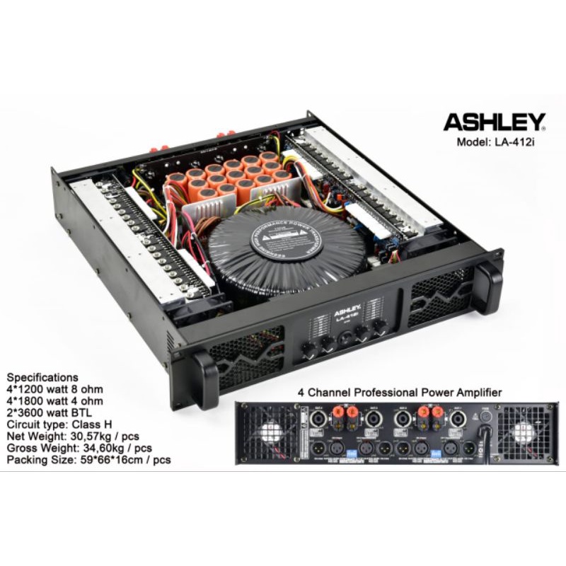 Power 4 Channel Ashley La412i Baru Original