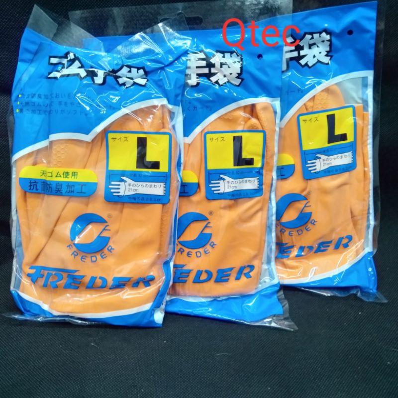 sarung tangan karet latex/latex FREDER size L
