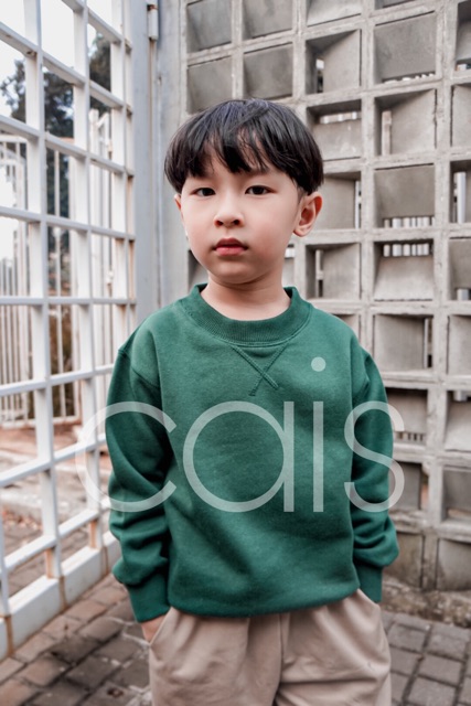 Sweater Polos Anak bahan fleece katun premium by caiskids