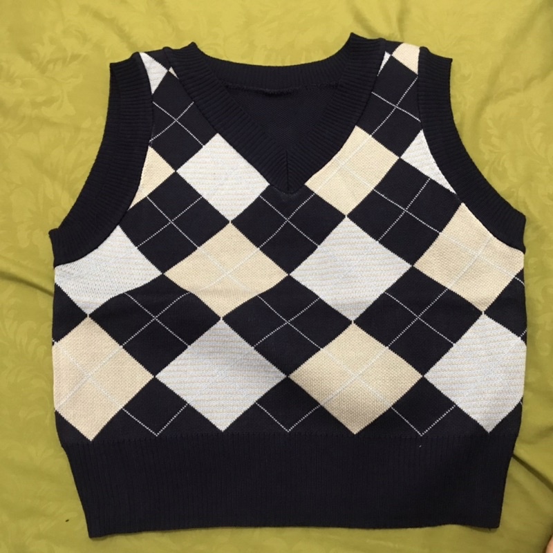 Argyle Blue Diamond Vest Rompi
