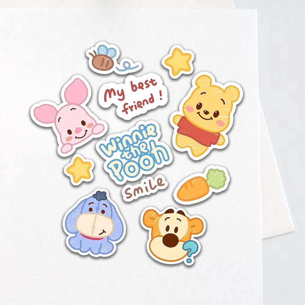 

Sticker Winnie The Pooh Aesthetic Stiker Waterproof (11pcs)