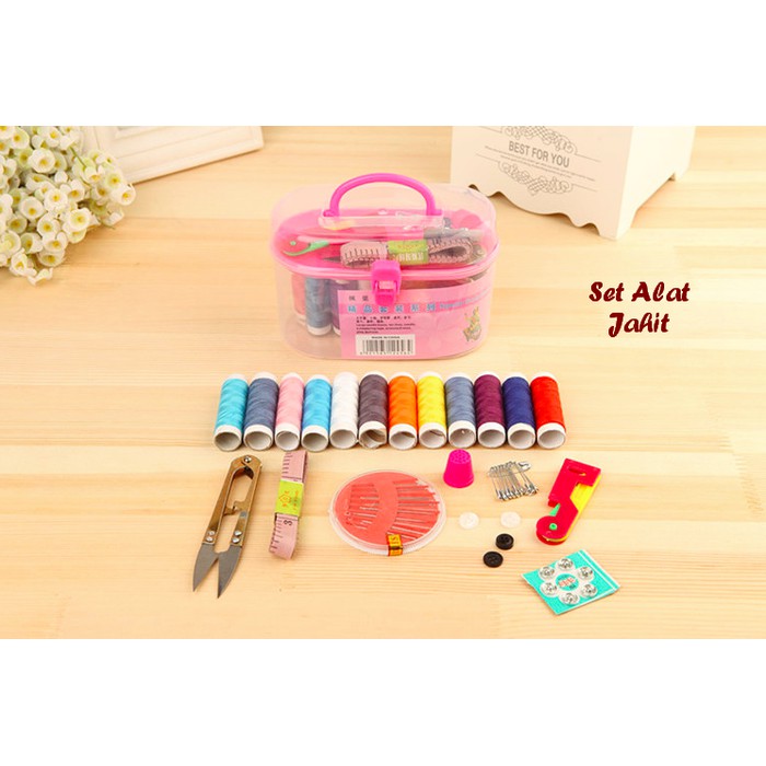 Set Peralatan Benang Jarum Sewing Box 120set Multifungsi Set Alat Jait