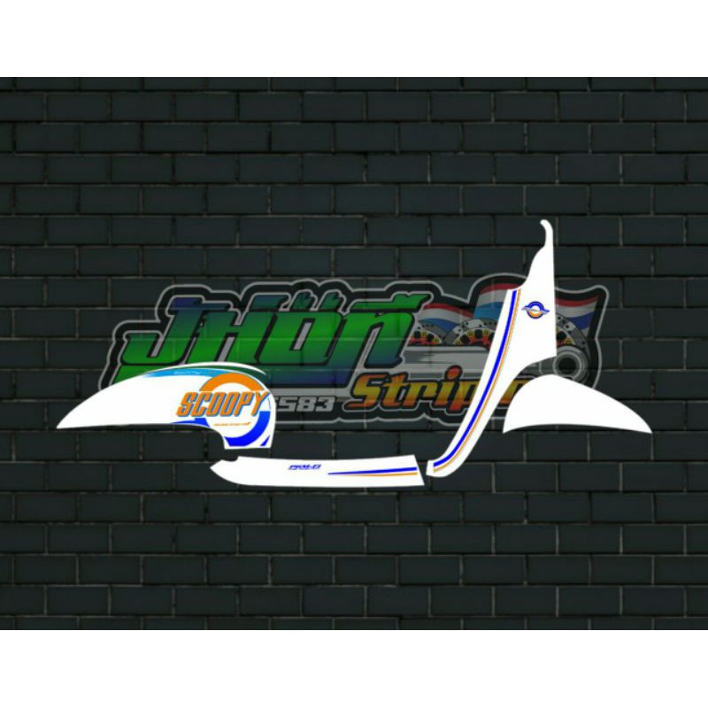 STICKER STRIPING SCOOPY FI IDLING STOP ORIGINAL S TRANSPARAN UV