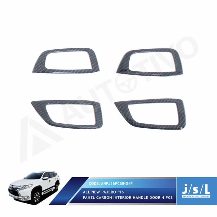 Aksesoris Variasi Tambahan JSL Panel Karbon Interior Handle All New Pajero Sport 4 Pcs Carbon