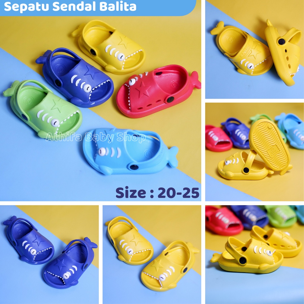 Sepatu Sandal Anak Laki Perempuan Baby Shark Hiu Paus Usia 6 7 8 9 10 11 Bulan 1 2 3 Tahun Size 20 21 22 23 24 25 Sendal Gunung Karet Balita Bayi Lelaki Cewek Cowok Spatu Sandal Baby Prewalker Karet Phylon Ringan Cowok Karet -dulux 271e-