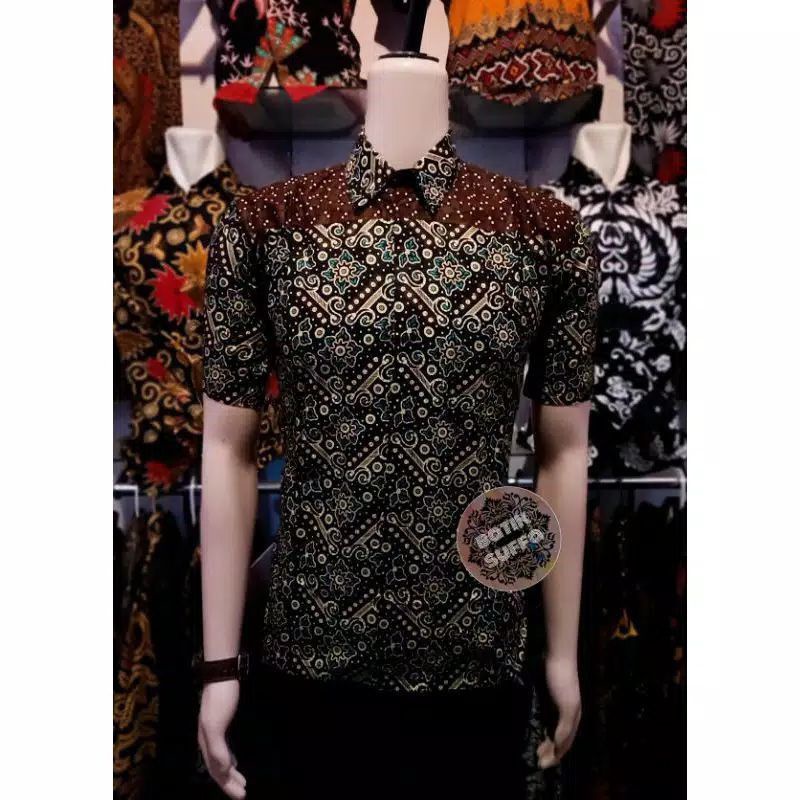 BAJU BATIK PRIA REGULER MODERN LENGAN PENDEK OB 514 SIZE M L XL XXL XXXL BATIK