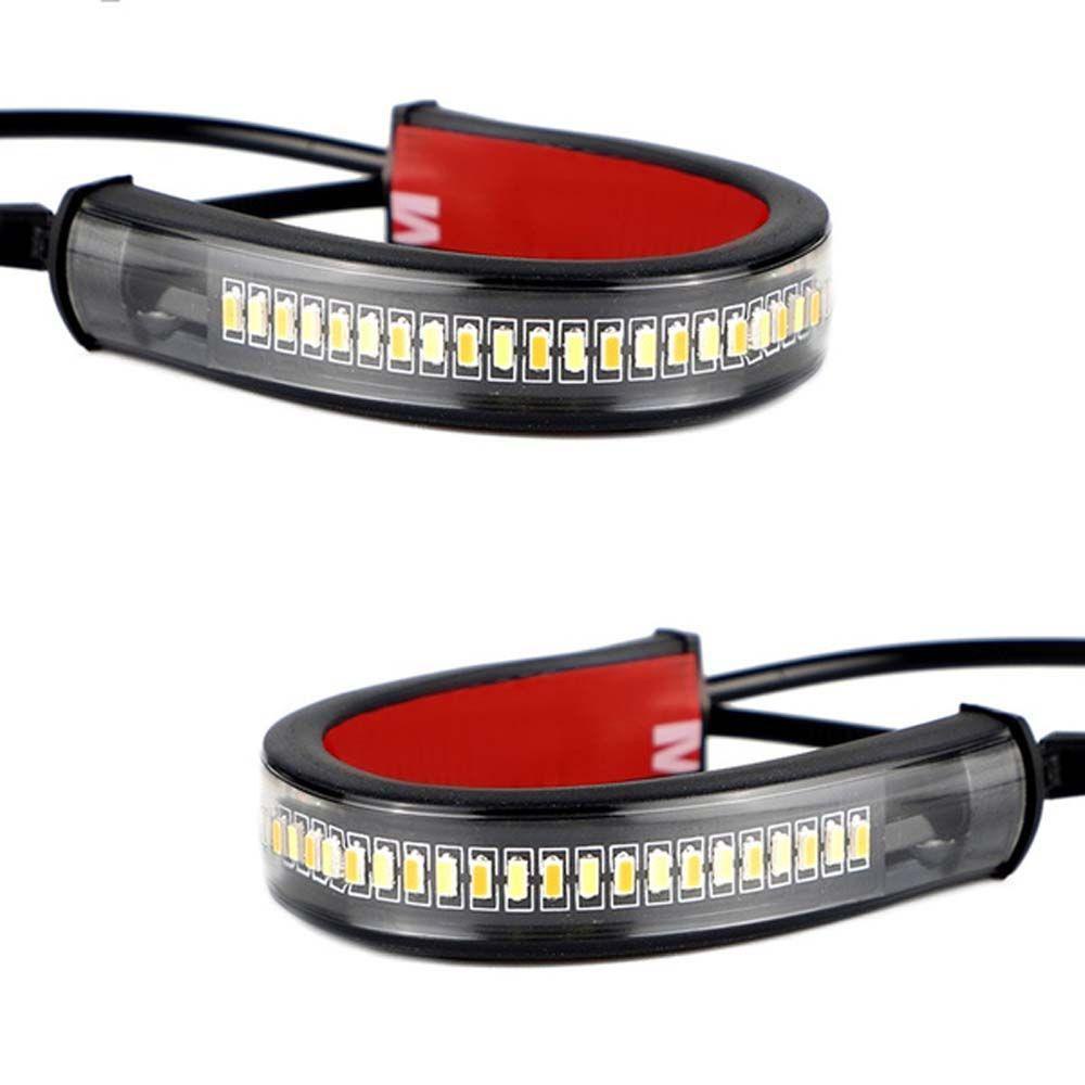 Lanfy Lampu Sein Sepeda Motor Universal Dual Color Amber White Flexible LED Light strip Motor Flasher Light