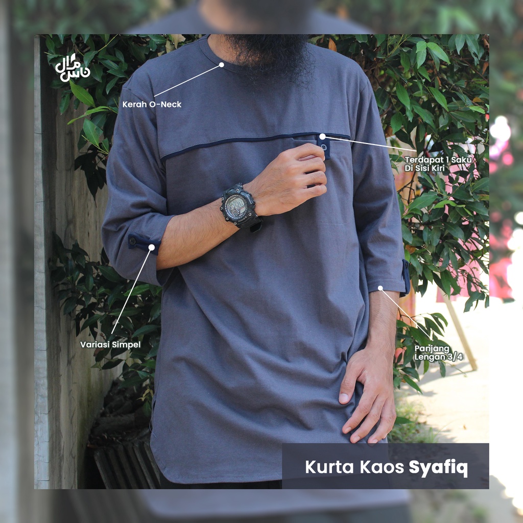 Koko Kurta Pria Syafiq  - Gratis Peci Rajut