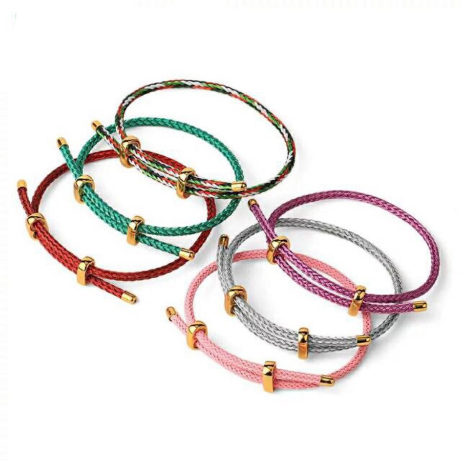 [Bayar di Tempat] Gelang Tali Kawat Anti Air Waterproof Untuk Charm Liontin Wire Rope Emas