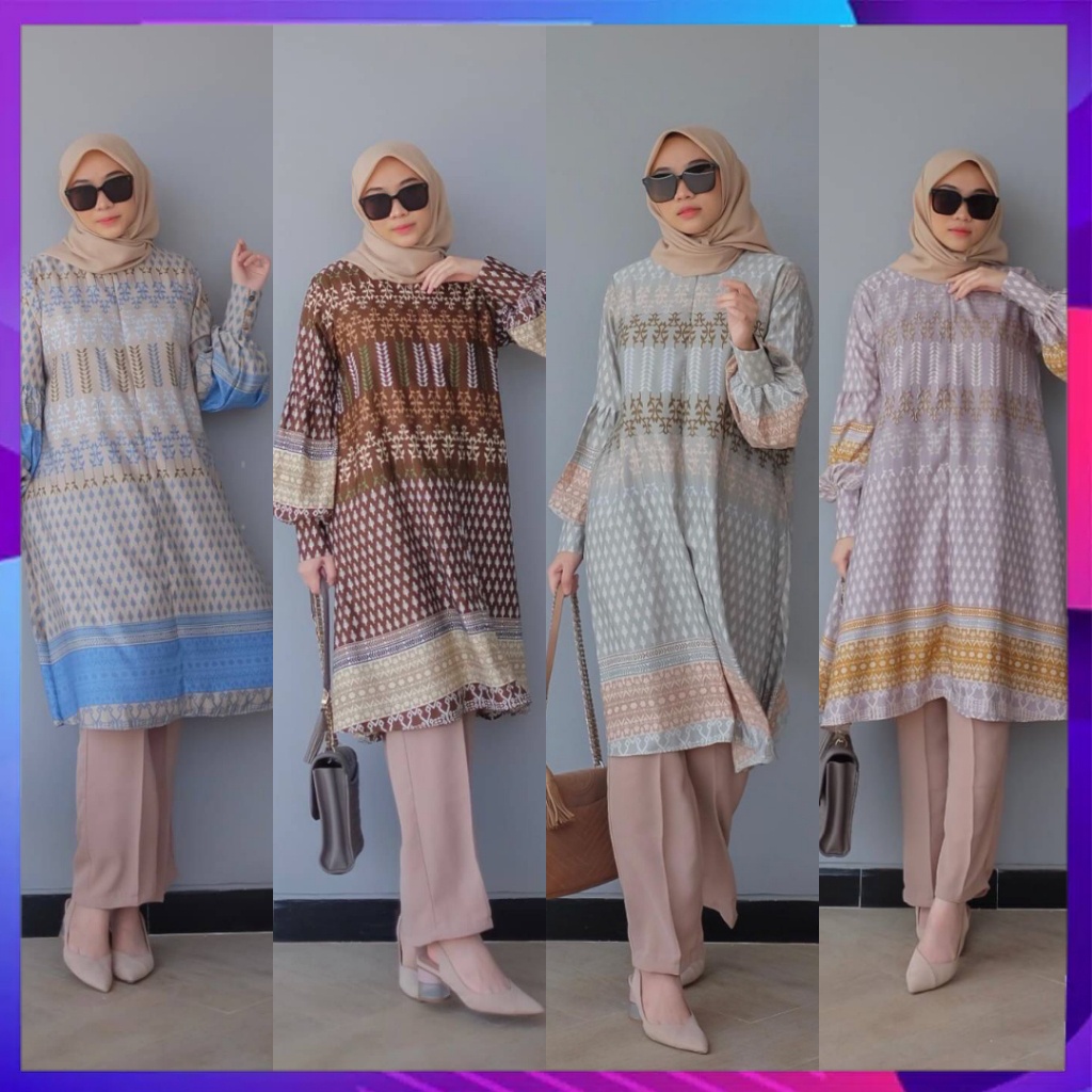 Sophia Tunik Original By Dyn Clothingline Fashion Muslim Pakaian Muslim Wanita Atasan Busui Friendly