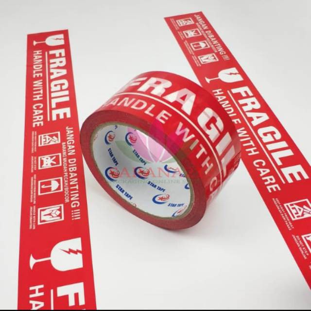 

lakban fragile / lakban murah / fragile merah / lakban fragile merah / lakban