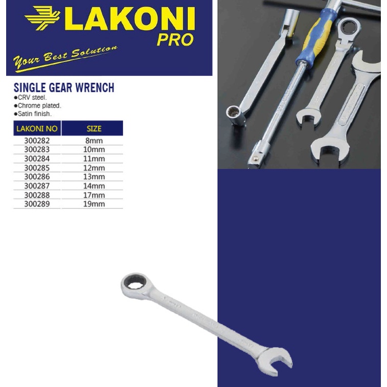 Kunci Ring Pas Ratchet / Single Gear Wrench LAKONI PRO