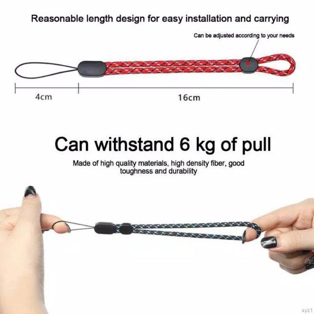 Strap Tali Gantungan HP kunci Adjustable Braided Nylon Lanyard