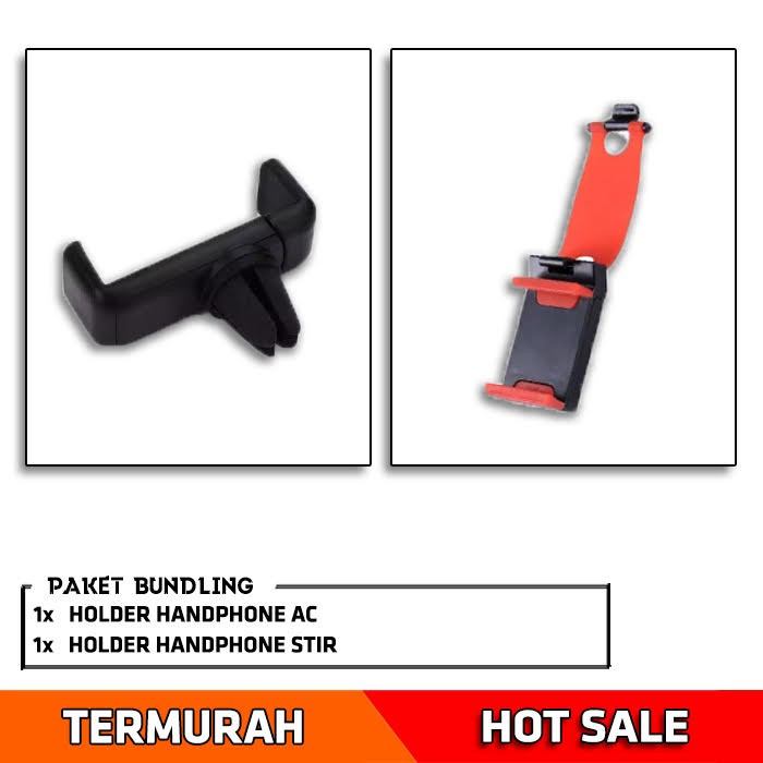 BUNDLING PAKET OTOMOTIF HOLDER STEERING GPS + HOLDER AC GPS - TERMURAH - HOLDER HP