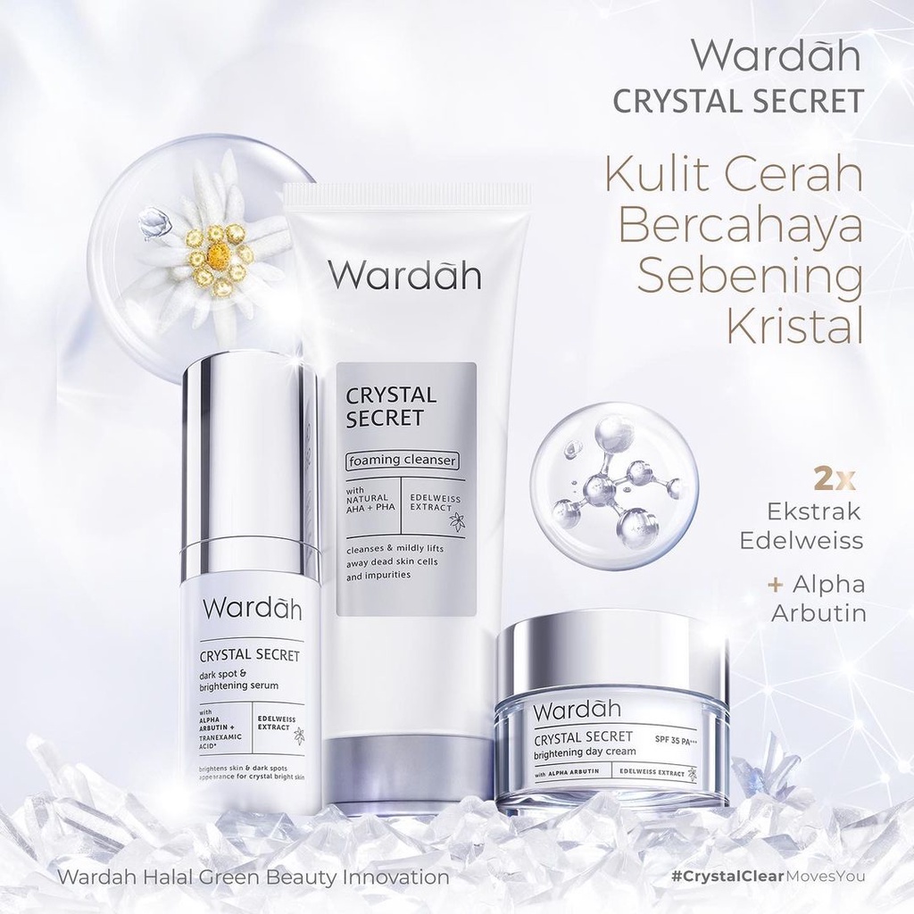 Wardah Crystal Secret Night Cream 15 ml / Wardah Crystal Secret Bright Activating Night Cream / Wardah Crystal Secret Series