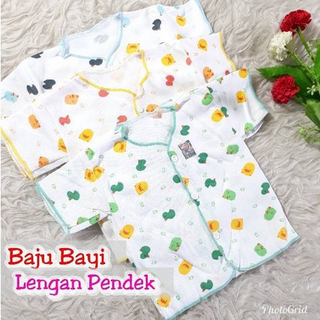 1Lusin Baju Bayi SNI Kemeja Tangan Pendek Newborn 0-6 Bulan Shankusen