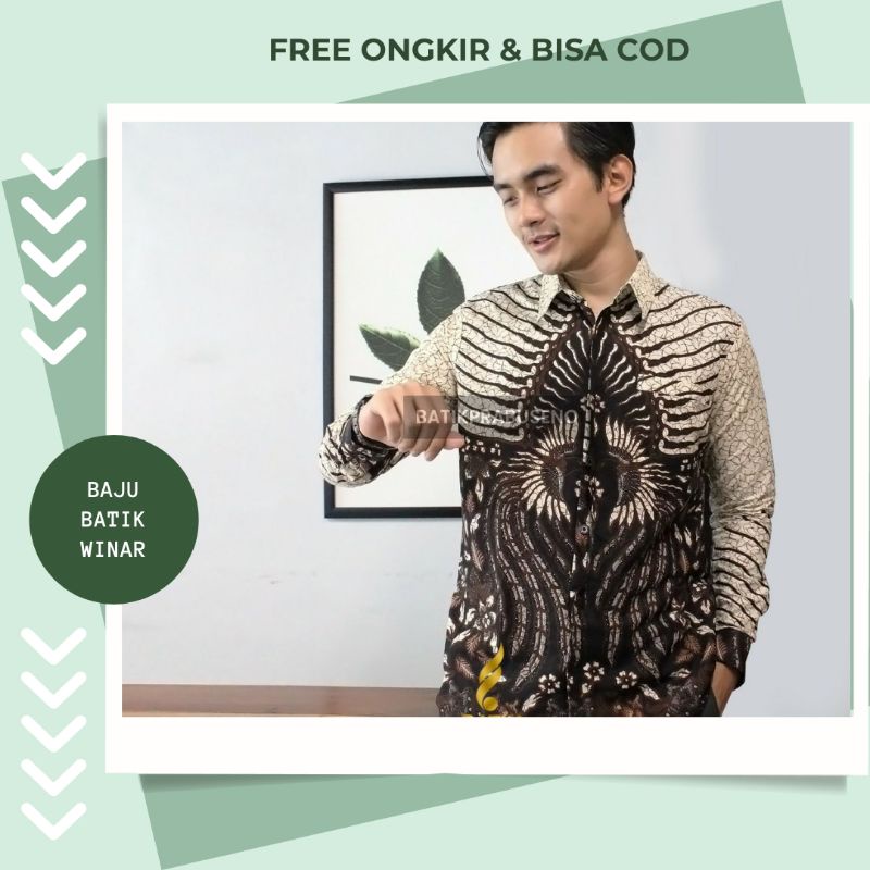 Batik Prabuseno Fashion New Arrival Distro Batik Pria Bordir Hem Pria Motif Arjuna Baju Atasan Anak 