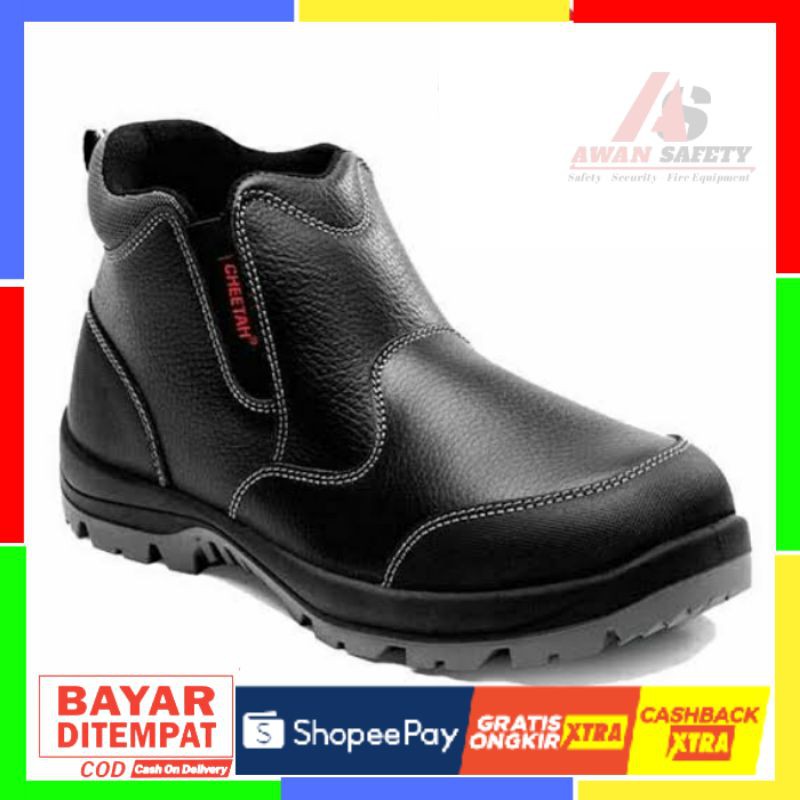 Sepatu Safety Cheetah 5103 H / Sepatu Kerja Sefty Pria Kulit Asli