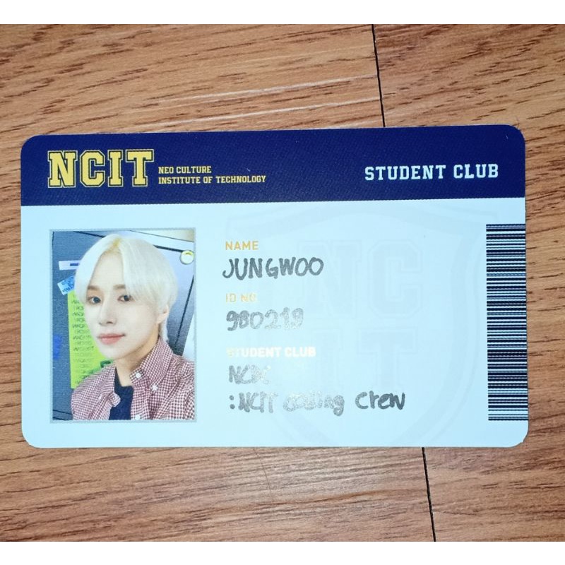 BOOKED pc photocard student ID photopack photo pack nct ncit 127 jungwoo